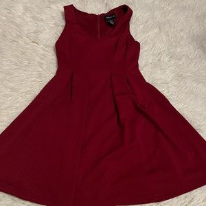 Dark red stretchy comfortable dress